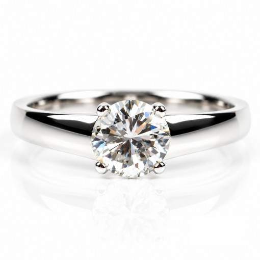 Годежен Пръстен с  Диамант 18К Бяло Злато IGI Сертификат Bloom Jewellery